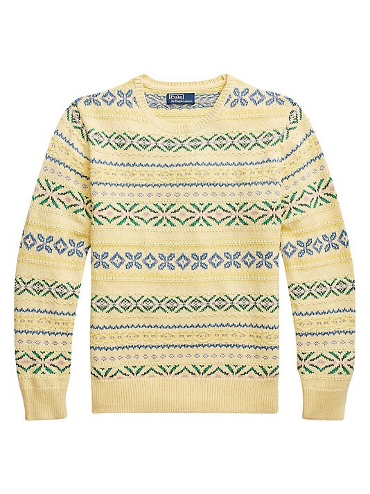 Linen-Blend Fair Isle Sweater