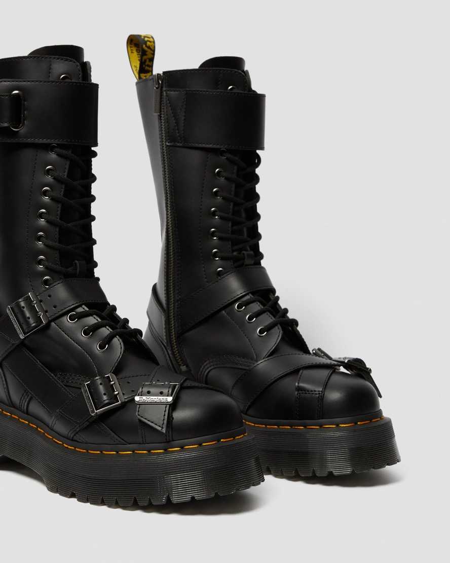 1914 SMOOTH LEATHER TALL PLATFORM BOOTS - minebrooklyn.com