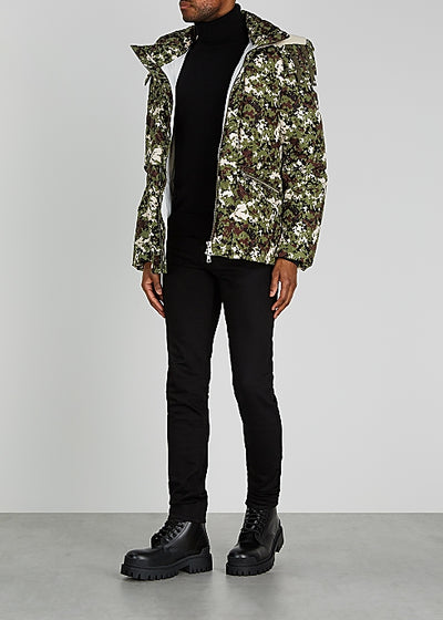 Blanc camouflage-print quilted nylon jacket