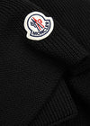 Black logo wool scarf