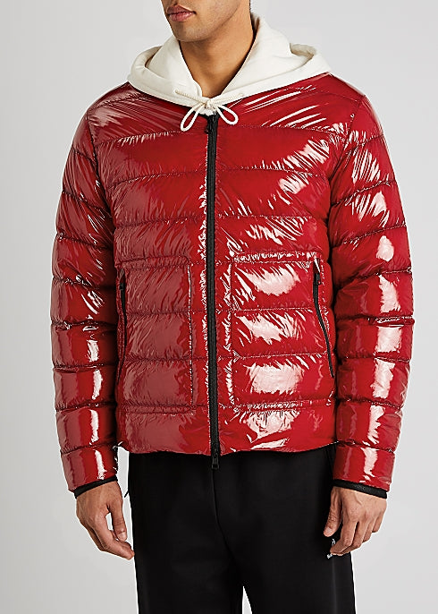 Agar red quilted shell jacket