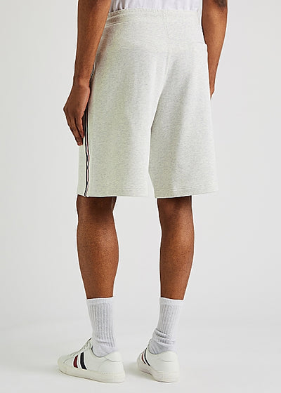 Light grey striped cotton shorts
