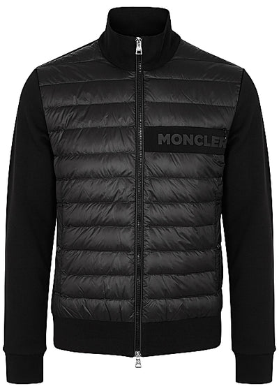 Black quilted shell and cotton jacket