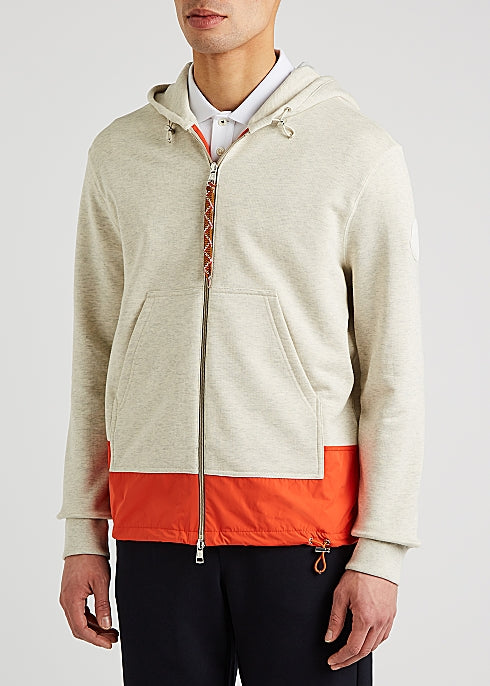Panelled hooded cotton-blend sweatshirt