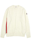 Cream cable-knit wool-blend jumper