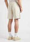 The Vintage cream mélange cotton shorts