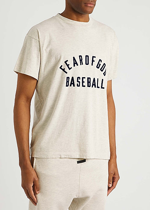 Baseball ecru cotton T-shirt