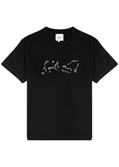 Scribble black logo-print cotton T-shirt
