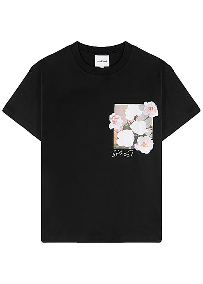 Flower Scribble black cotton T-shirt