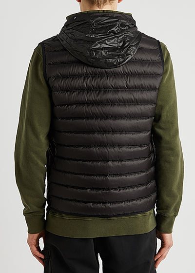 Black quilted shell gilet