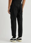 Black stretch-cotton cargo trousers