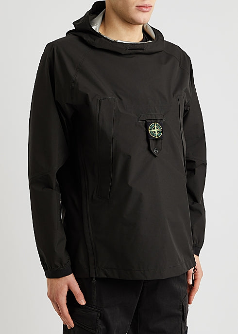 Black layered Gore-Tex shell jacket