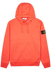 Orange logo hooded cotton sweatshirt