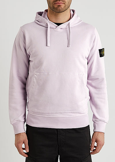 Lilac logo hooded cotton sweatshirt