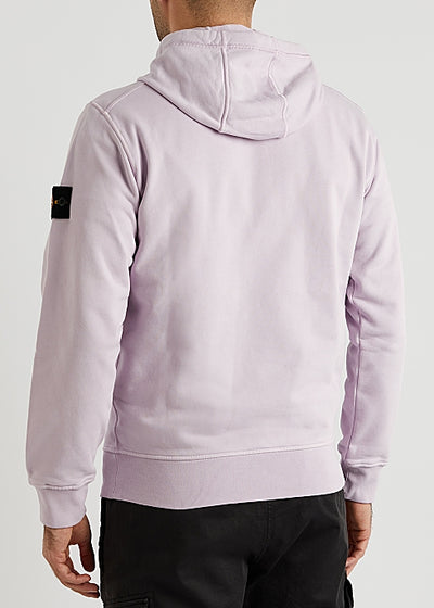 Lilac logo hooded cotton sweatshirt