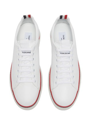 TRICOLOUR WELT DETAIL LEATHER TENNIS SNEAKERS