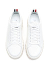VITELLO CALF LEATHER CABLE KNIT SOLE COURT SNEAKERS