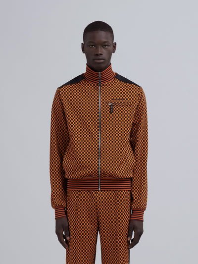 CHECK JACQUARD JERSEY JACKET