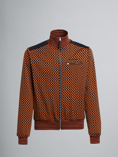 CHECK JACQUARD JERSEY JACKET