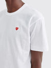 MINI HEART T-SHIRT WHITE / RED