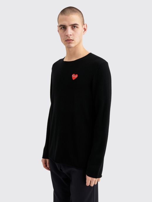 SMALL HEART KNITTED SWEATER BLACK