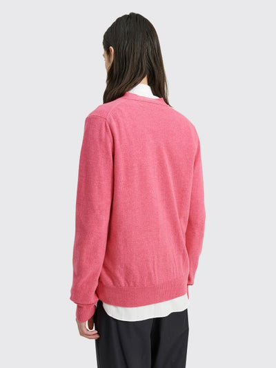 DOUBLE HEART KNITTED CARDIGAN PINK
